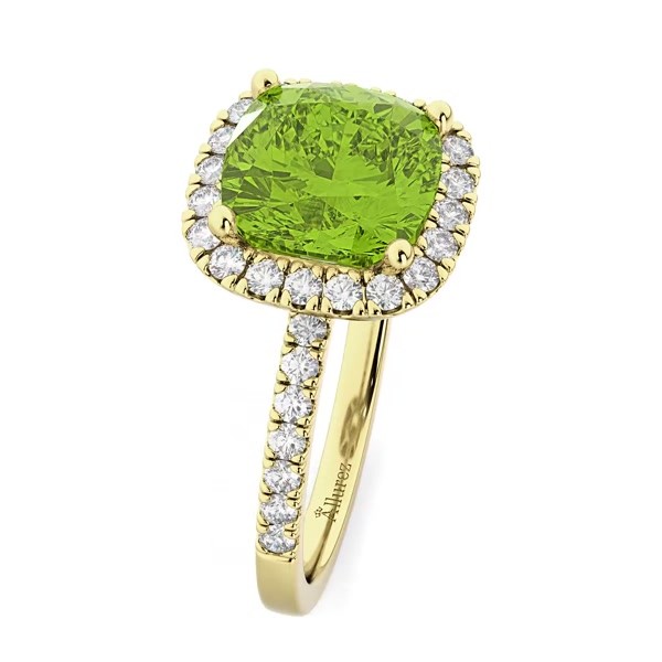 Natural Arizona Peridot & Brown authentic Zircon bypass ring in Yellow Gold/925SS sz 9 3ct