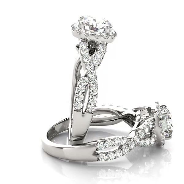 Lab Diamonds Infinity Halo Engagement Ring Lab Grown Diamond