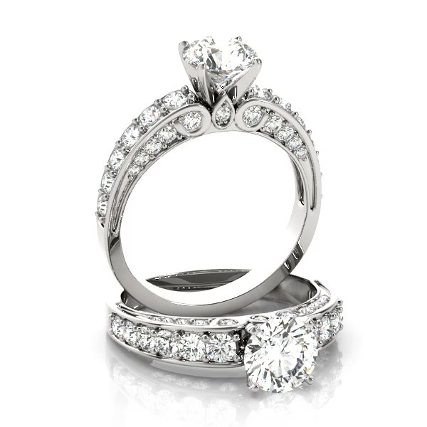 Multi-Row Diamond Engagement Ring Setting (0.50ct)