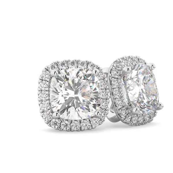 3.10CT BRILLIANT ROUND CUT Simulated Diamond CZ solitaire Channel Set 3Stone Stud Earrings 14K White Gold