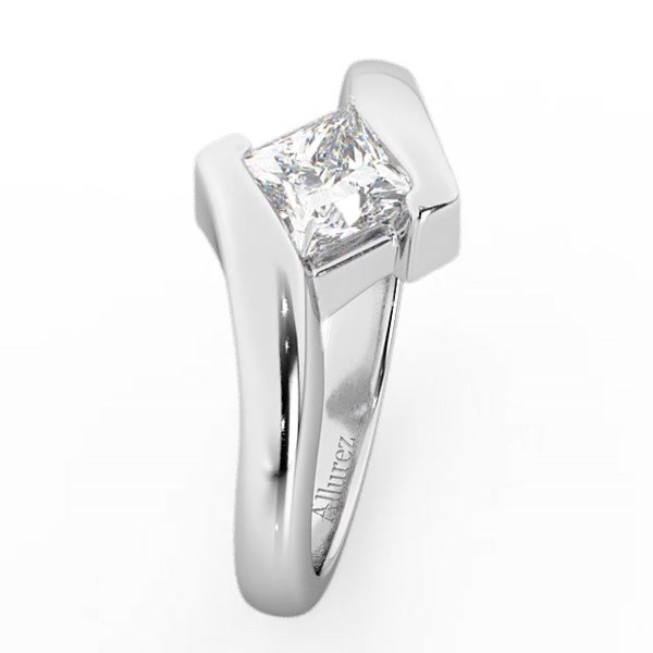 Princess Cut Tension Set Engagement Ring Solitaire Setting