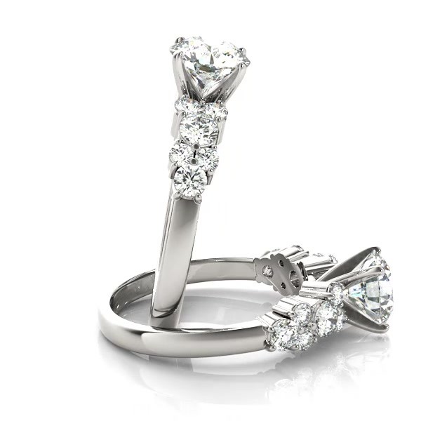 Diamond Garland Engagement Ring Setting Platinum (0.66ct